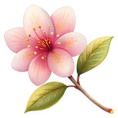 Wall Mural - Cherry flower pencil illustration.