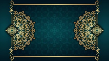 Wall Mural - motion background, with golden mandala ornament	
