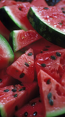 Wall Mural - A close up of a watermelon with seeds