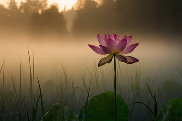 Canvas Print - lotus flower in the morning