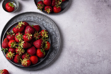 Wall Mural - Fresh ripe sweet strawberry on table