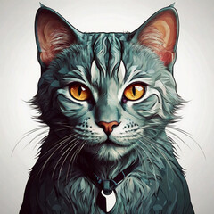 Naklejka na meble cat with eyes. Generative Ai