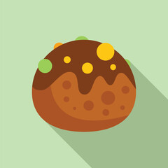 Poster - Enjoying a delicious chocolate covered pastry with sprinkles