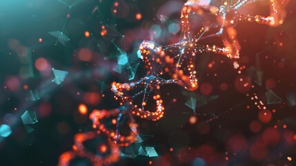 Wall Mural - dna and medical and technology background. futuristic molecule structure presentation