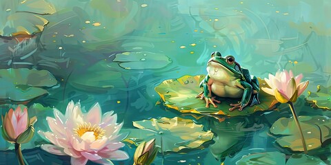 Wall Mural - Bright and Bold Frog in Natural Setting