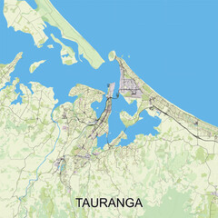 Wall Mural - Tauranga, New Zealand map poster art