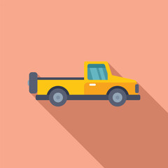 Sticker - Yellow pickup truck transporting cargo with a spare tire