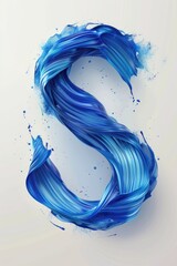Wall Mural - The letter s made from blue paint, a creative display