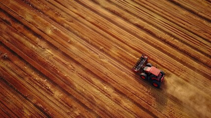 Canvas Print - tractor on the ground