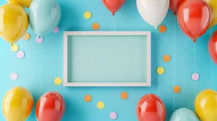 Poster - frame with balloons