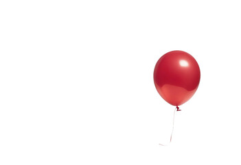 Red balloon isolated on transparent background cutout Red party balloon