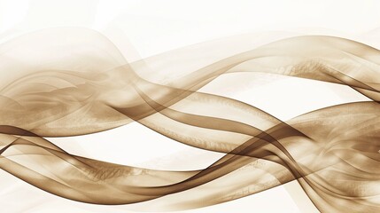 Wall Mural - Gentle sepia wave abstract pattern, vintage and warm, isolated on a white backdrop