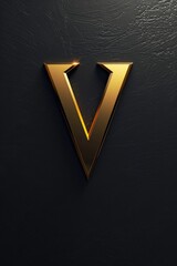 Wall Mural - A simple illustration of a gold letter V on a black background