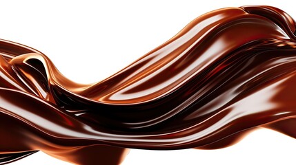 Wall Mural - rich chocolate brown wave abstract background, warm and comforting, isolated on white