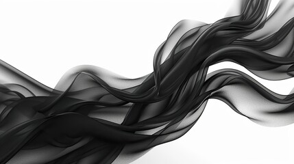 Wall Mural - rich charcoal wave abstract background, dark and intense, isolated on white