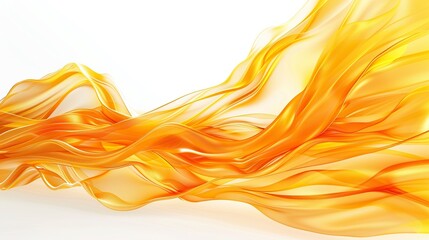 Wall Mural - rich marigold wave abstract background, sunny and cheerful, isolated on white