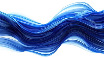 Wall Mural - rich midnight blue wave abstract background, mysterious and profound, isolated on white
