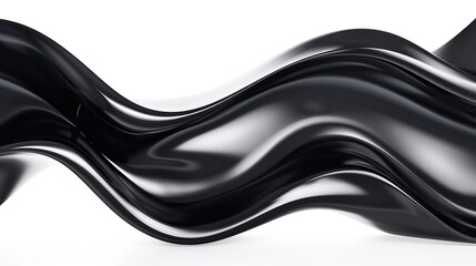 Wall Mural - rich onyx wave abstract background, sleek and sophisticated, isolated on white