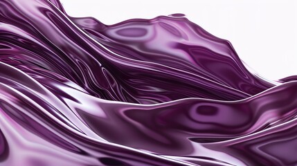 Wall Mural - Rich plum wave abstract pattern, luxurious and deep, isolated on a white backdrop