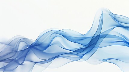 Wall Mural - rich powder blue wave abstract background, soft and airy, isolated on white