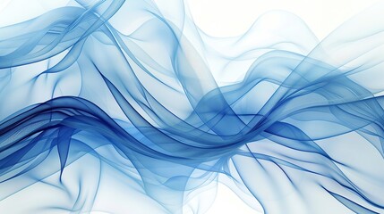 Wall Mural - rich powder blue wave abstract background, soft and airy, isolated on white