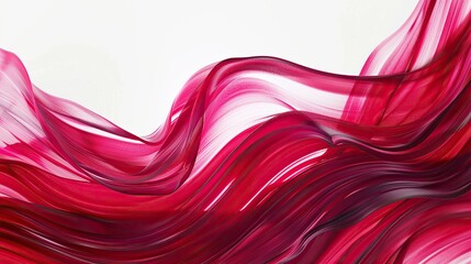 Wall Mural - rich ruby wave abstract pattern, luxurious and deep, isolated on a white backdrop