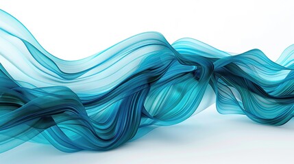 Wall Mural - rich turquoise wave abstract background, deep and refreshing, isolated on white