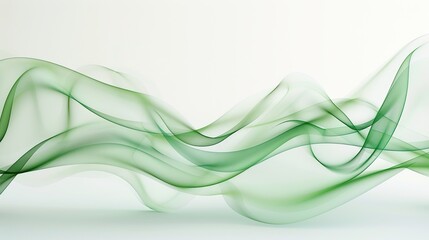 Wall Mural - soft sage wave abstract background, calming and inviting, isolated on white