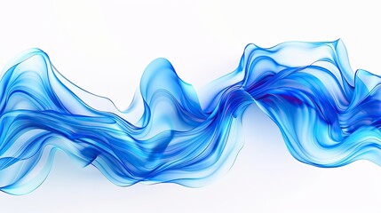 Wall Mural - vibrant cerulean wave abstract design, crisp and cool, isolated on a white backdrop