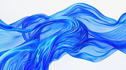 Wall Mural - vibrant cerulean wave abstract design, crisp and cool, isolated on a white backdrop