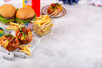 Wall Mural - Traditional American food for celebrating July 4 Independence Day