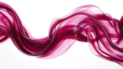 Vibrant maroon wave abstract design, rich and intense, isolated on a white backdrop