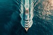 © master old - Aerial view of beautiful white cruise ship above luxury cruise close up at stern of cruise sail with contrail in the ocean sea concept smart tourism travel a vacation time on summer, webinar banner