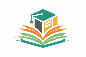 Book Logo Education Logo Flat Vector Illustration