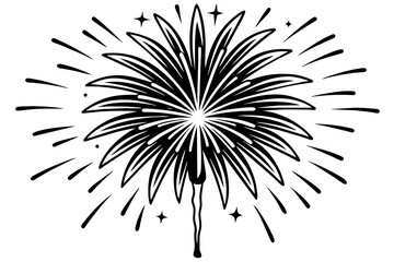 Sticker - Fireworks vector illustration, vibrant colors for festive celebrations