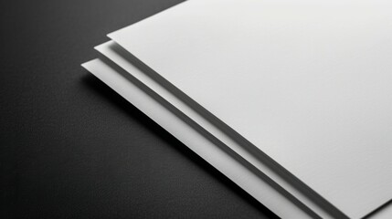 Sticker - Three white sheets of paper stacked on top of each other, mockup