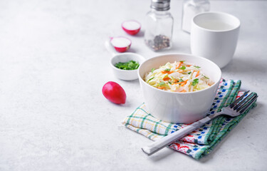 Wall Mural - Radish cabbage coleslaw in a bowl