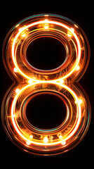 Wall Mural - 8 number symbol illuminated