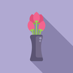 Poster - Minimalist representation of a bouquet of flowers in a vase, evoking feelings of peace and serenity