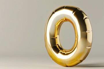 Wall Mural - Gold balloon letter O from set of capital letters