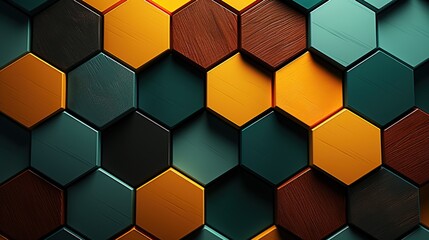 Poster - A modern pattern with interlocking hexagons  