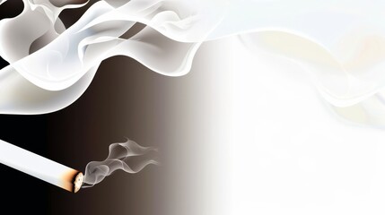 Wall Mural - Banner with smoking theme with room for copyspace, generated with AI