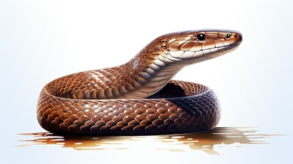 A polished illustration of a Mole Snake, highlighting its smooth, uniform scales and sleek body, set against a white background   
