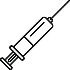 Wall Mural - Simple, bold outline depicting a syringe, useful for representing injections, vaccines, and medical procedures