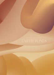 Wall Mural - Trendy design template with fluid liquid wavy shapes. Vector Abstract earth tones gradient backgrounds with brown and beige colors. Good for cover, website, flyer, presentation, banner
