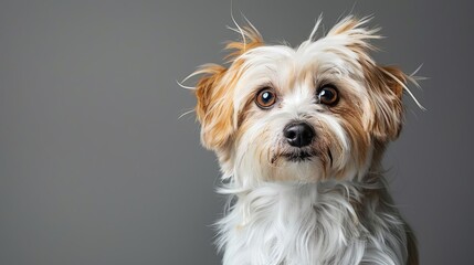 Wall Mural - cute and friendly dog portrait adorable pet animal studio photography cut out