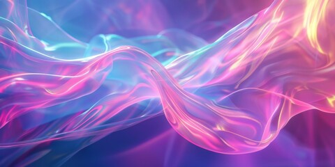 Wall Mural - abstract digital hologram of flowing liquid