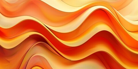 Wall Mural - abstract orange and yellow wave curve background illustration