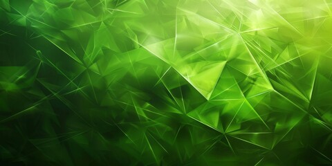 Wall Mural - abstract green light background with polygon shapes
