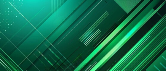 Wall Mural - Abstract green background. Minimalist style cover template with vibrant perspective 3d geometric shapes collection. Ideal design for social media, cover, banner, flyer.